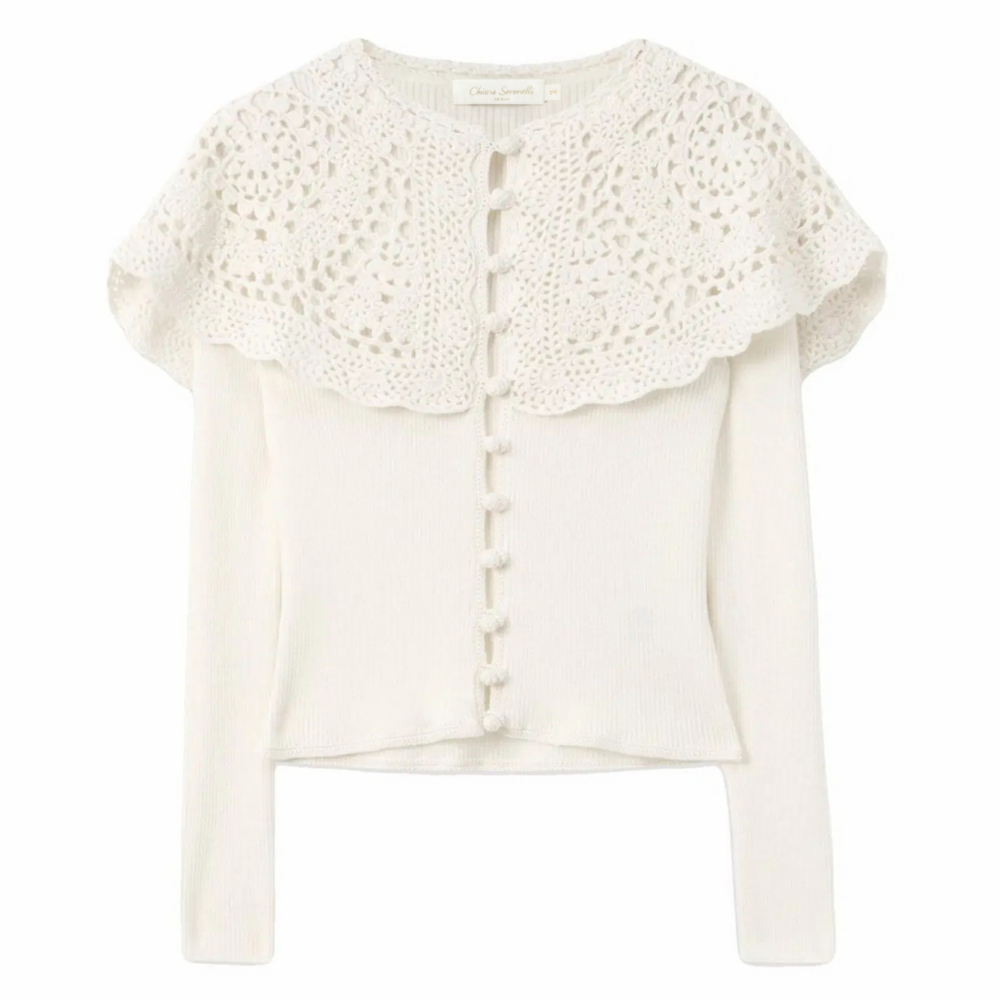 CARDIGAN IN LANA CON CROCHET