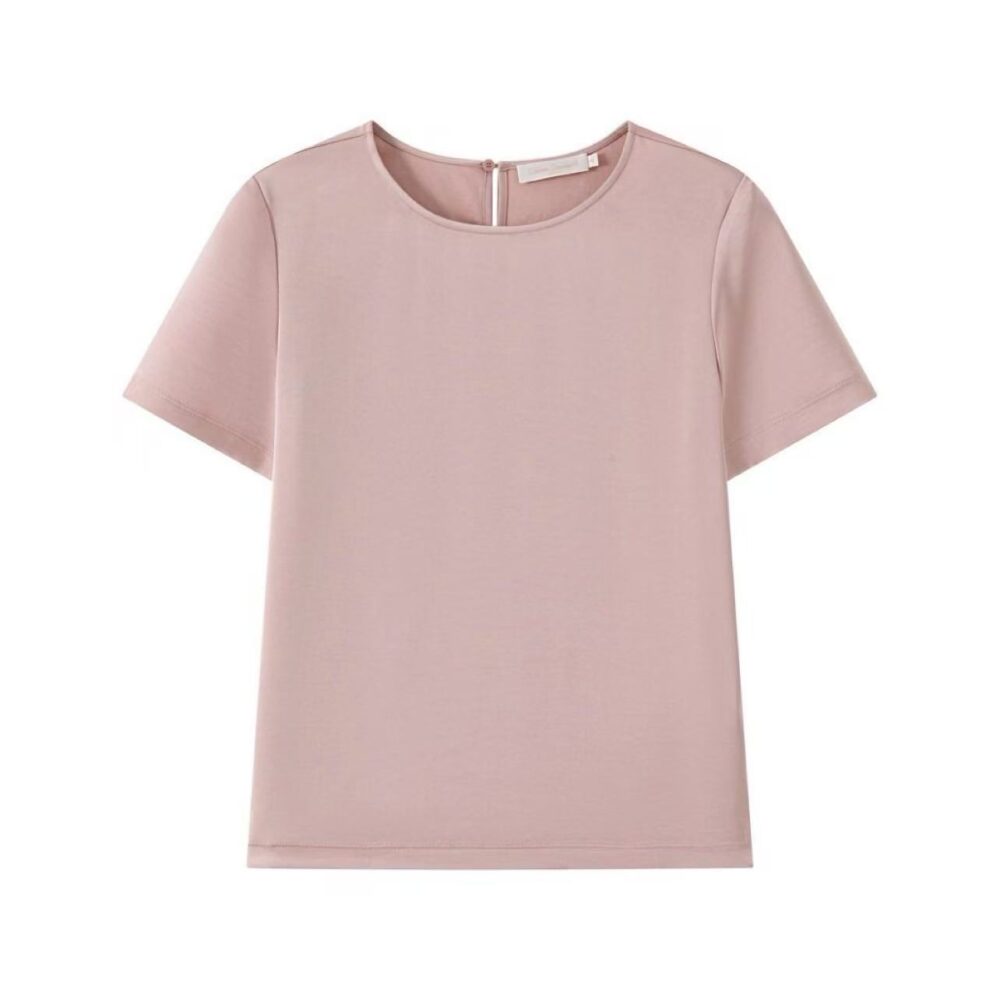 T-SHIRT GIROCOLLO IN RASO